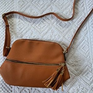 Small camel colored day purse